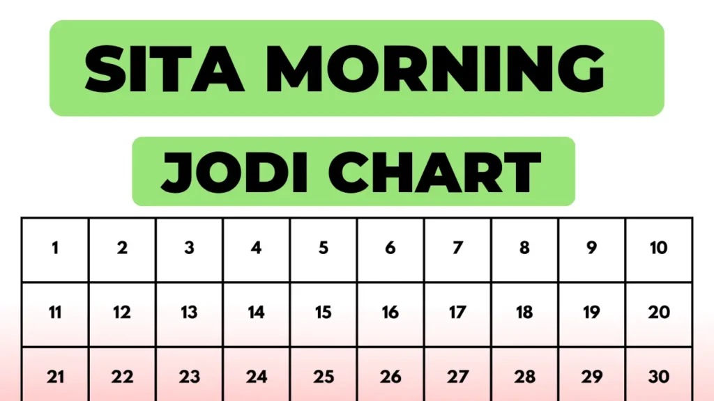 Sita Morning Jodi Chart